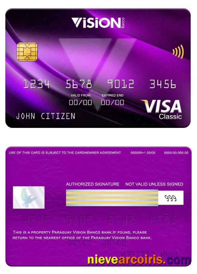 Paraguay Vision Banco bank visa classic card